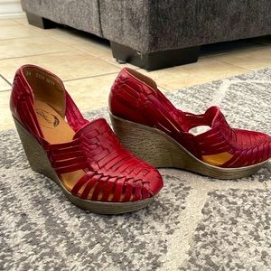 Mexican leather Huarache wedges